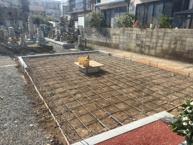 桑名市佛眼院　永代供養墓工事　㉖基礎コンクリート打